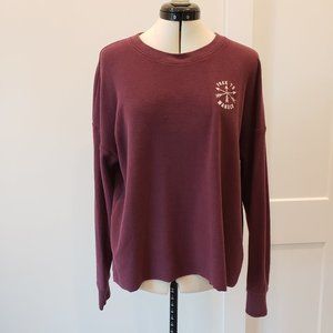 American Eagle Outfitters Long Sleeve Sweatshirt Maroon Size Large